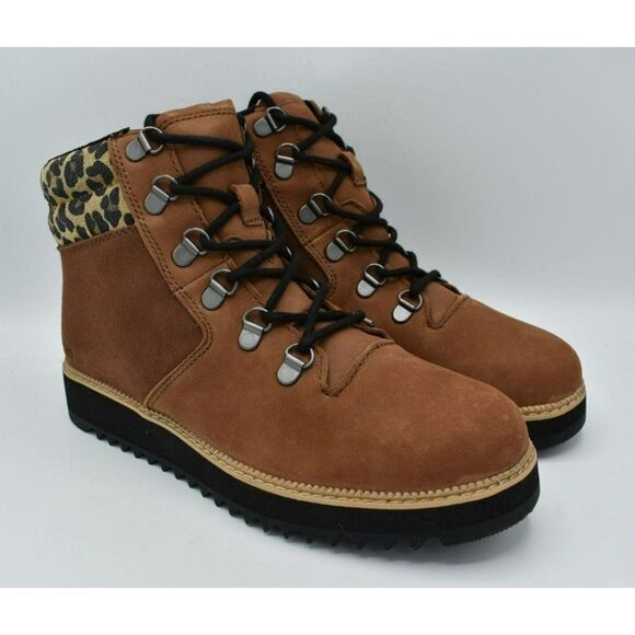 Toms Women Size 9.5 Mojave Oiled Waterproof Ember Nubuck Leopard Suede Mid Boots - Picture 5 of 10